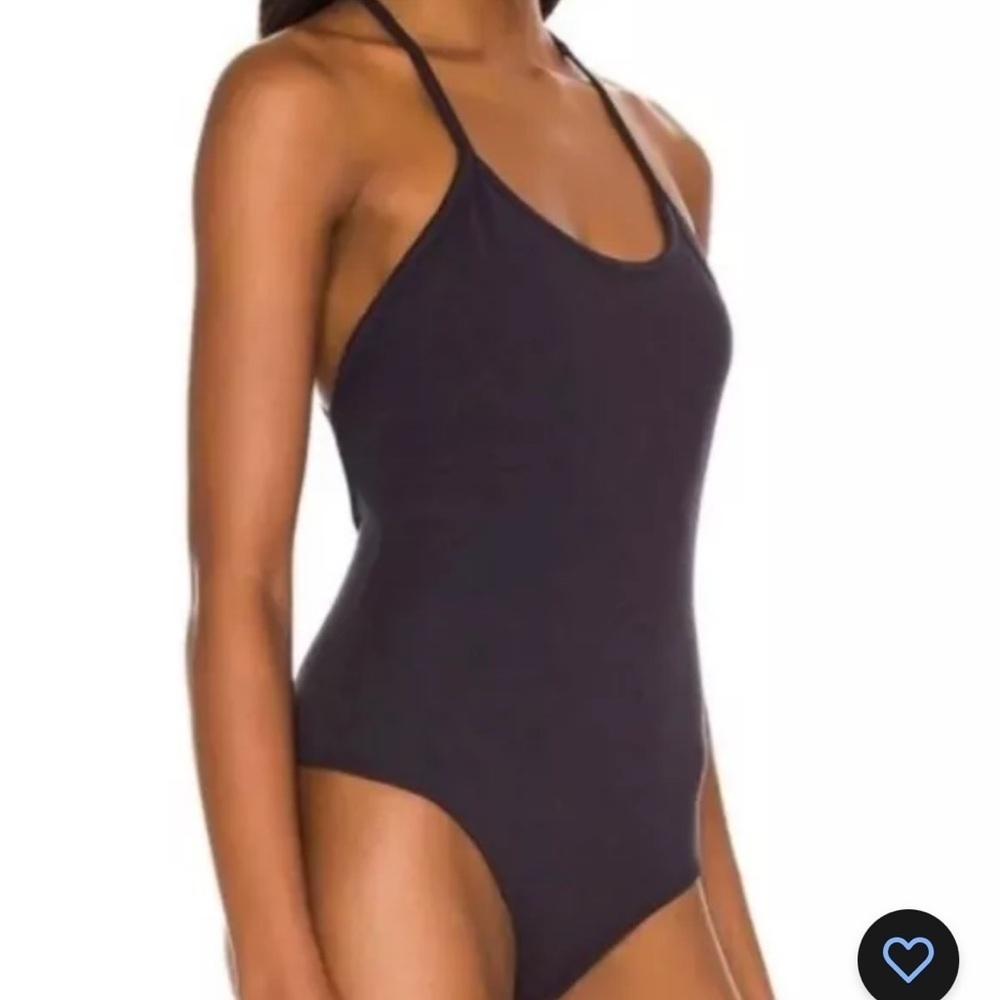 Agolde Dhalia Scoop Cross Back Cami Bodysuit /shadow Women's Size XL